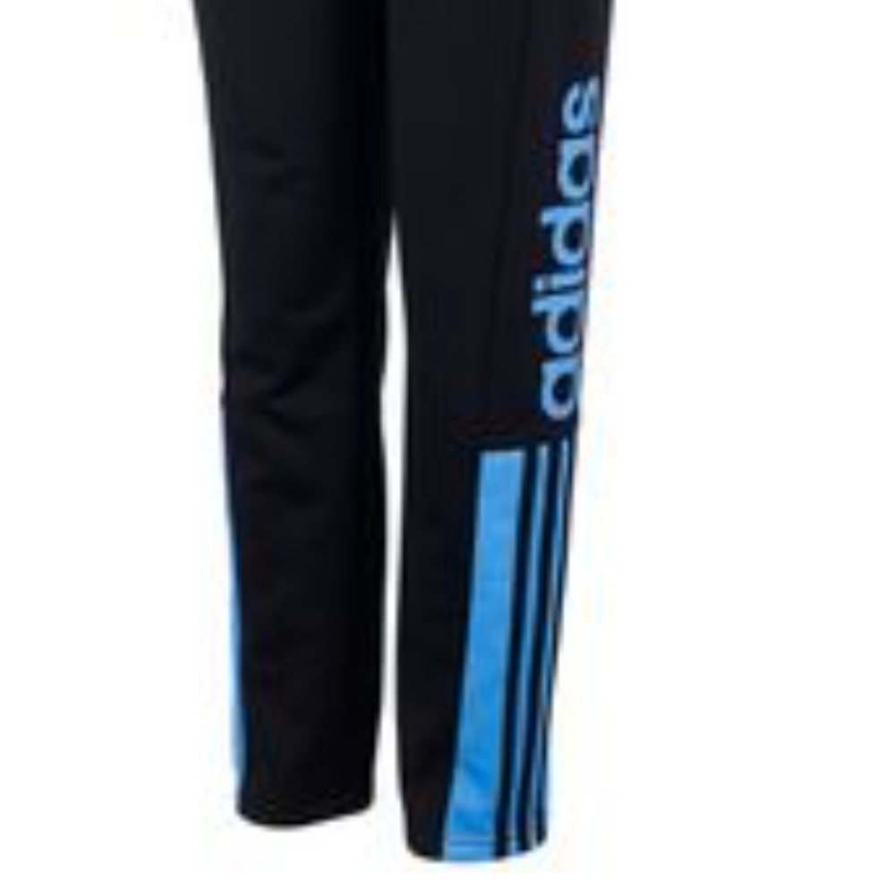 Adidas Kids Black Joggers with Blue Stripes NEW YOUTH 18/20 XL